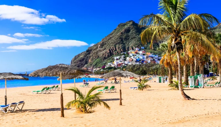 most popular and beautiful beach of Tenerife. Las Teresitas